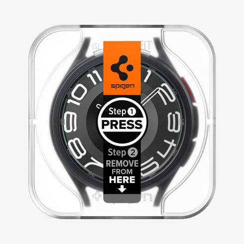 AGL07066 - Galaxy Watch 6 Classic (47mm) Screen Protector EZ FIT GLAS.tR showing the watch face